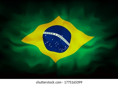 Brazil flag - abstract background for creative design. Brazilian patriotic and festive poster template. Banner with the flag of Brazil. Vector illustration