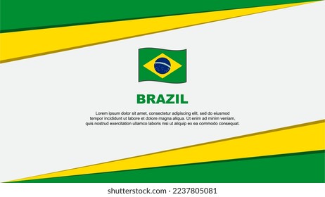 Brasilianische Flaggen-Design-Vorlage für abstrakte Hintergrundbilder. Brasilien Unabhängigkeitstag Banner Cartoon Vektorgrafik. Banner für Brasilien