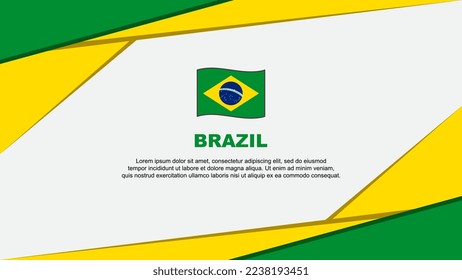 Brazil Flag Abstract Background Design Template. Brazil Independence Day Banner Cartoon Vector Illustration. Brazil Design