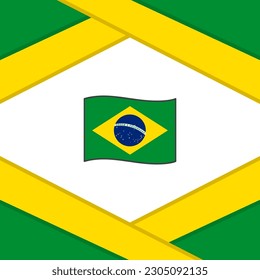 Brazil Flag Abstract Background Design Template. Brazil Independence Day Banner Social Media Post. Brazil