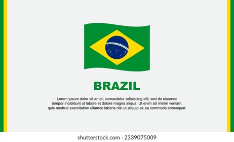 Brazil Flag Abstract Background Design Template. Brazil Independence Day Banner Social Media. Brazil Cartoon