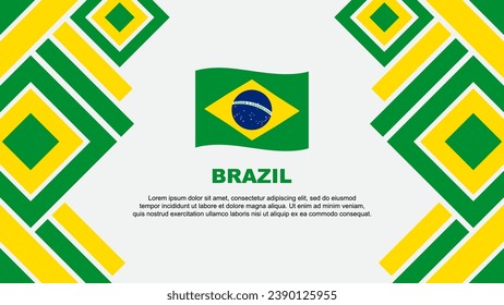 Plantilla de diseño de fondo de resumen de la bandera de Brasil. Ilustración vectorial del Día de la Independencia de Brasil. Brasil