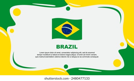 Bandera de Brasil Fondo Abstractas Plantilla de diseño plano. Ilustración vectorial del Fondo de pantalla de Anuncio del Día de la Independencia de Brasil. Diseño de Brasil