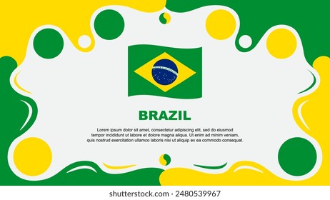 Brazil Flag Abstract Background Flat Design Template. Brazil Independence Day Banner Wallpaper Vector Illustration. Brazil