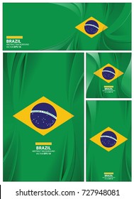 Brazil flag abstract colors background. Collection banner design. brochure vector illustration.