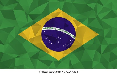 Brazil flag. Abstract Polygon Geometric Shape Background. Vector eps10.
