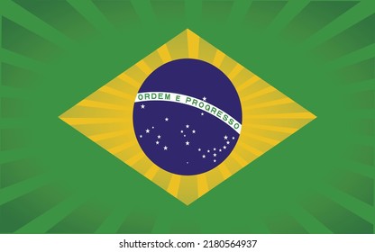 Brasilien Flaggenhintergrund. Vektorgrafik