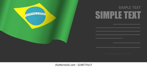 Brazil flag banner rectangle background, Brazil dark mode tone wallpaper,website banner brazil black tone with text grey.