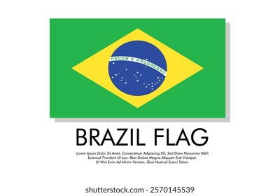 Brazil flag banner Brazil flag with white background illustration design Brazil independence day banner design 