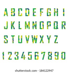 Brazil Flag Brazilian Alphabet Letters Words