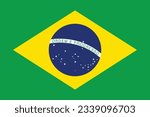 The brazil flag. Brazilian national flag graphic. South american flag symbol.
