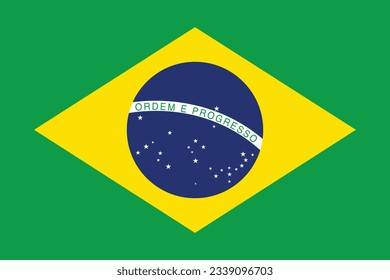 The brazil flag. Brazilian national flag graphic. South american flag symbol.