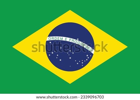 The brazil flag. Brazilian national flag graphic. South american flag symbol.