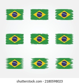 Brazil Flag Brush Collection. National Flag