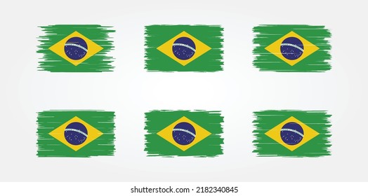 Brazil Flag Brush Collection. National Flag
