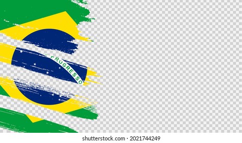 Bandera de Brasil con pinturas de broche texturadas aisladas en png o fondo transparente,Símbolo de Brasil,plantilla para banner,publicidad,promoción, diseño,vector,top medalla de oro país deportivo