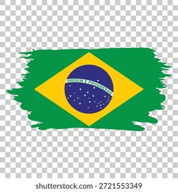 Traço do pincel da bandeira do Brasil Vetor da bandeira do Brasil