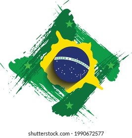 bandera de brasil con trazos de pincel