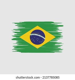 Pincel de bandera de Brasil golpea. Bandera nacional