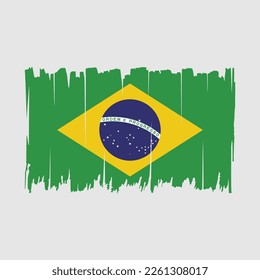 Brazil Flag Brush Strokes Vector