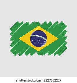 Brazil Flag Brush Vector Illustration