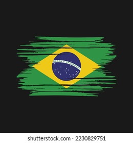 Brazil Flag Brush Vector Illustration
