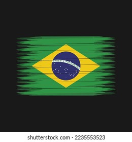 Ilustración del vector de pincel de bandera de Brasil