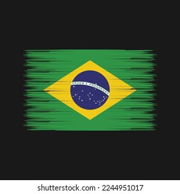 Brazil Flag Brush Vector Illustration
