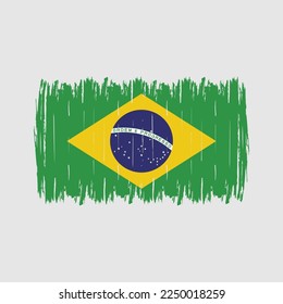 Brasilianische Flaggenmarke - Vektorgrafik mit Pinselstrich