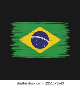Brazil Flag Brush Vector Illustration