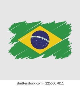Ilustración del vector de pincel de bandera de Brasil