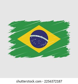 Ilustración del vector de pincel de bandera de Brasil