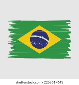 Brazil Flag Brush Vector Illustration