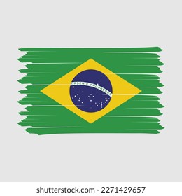 Brazil Flag Brush Vector Illustration