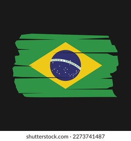 Brazil Flag Brush Vector Illustration