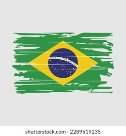 Brazil Flag Brush Vector Illustration