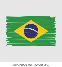 Brazil Flag Brush Vector Illustration