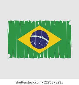 Brazil Flag Brush Vector Illustration