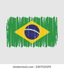 Brasilianische Flaggenmarke - Vektorgrafik mit Pinselstrich