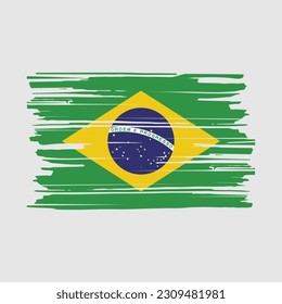 Brasilianische Flaggenmarke - Vektorgrafik mit Pinselstrich