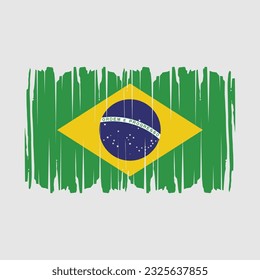 Brazil Flag Brush Vector Illustration