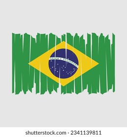 Brazil Flag Brush Vector Illustration