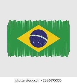Brazil Flag Brush Vector Illustration