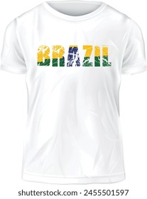 Diseño de camiseta de Vector de cepillo de bandera de Brasil