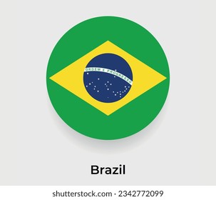 Brasilien Flagge Blase Kreis rund Form Symbol Vektorgrafik