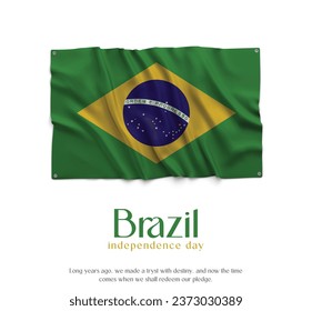 Brazil Flag, Celebrating Independence Day. Abstract waving flag on white background Country Flag.