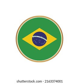 Brazil Flag with Circle Frame. National Flag