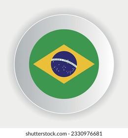 Brazil flag in circle shape. official colors and proportions correctly. Vector illustration. eps 10.