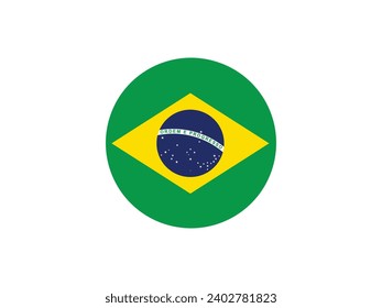 Bandera de Brasil en forma de círculo transparente brillante Vector