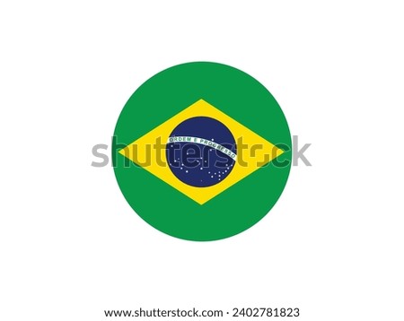 Brazil flag in circle shape transparent glossy Vector